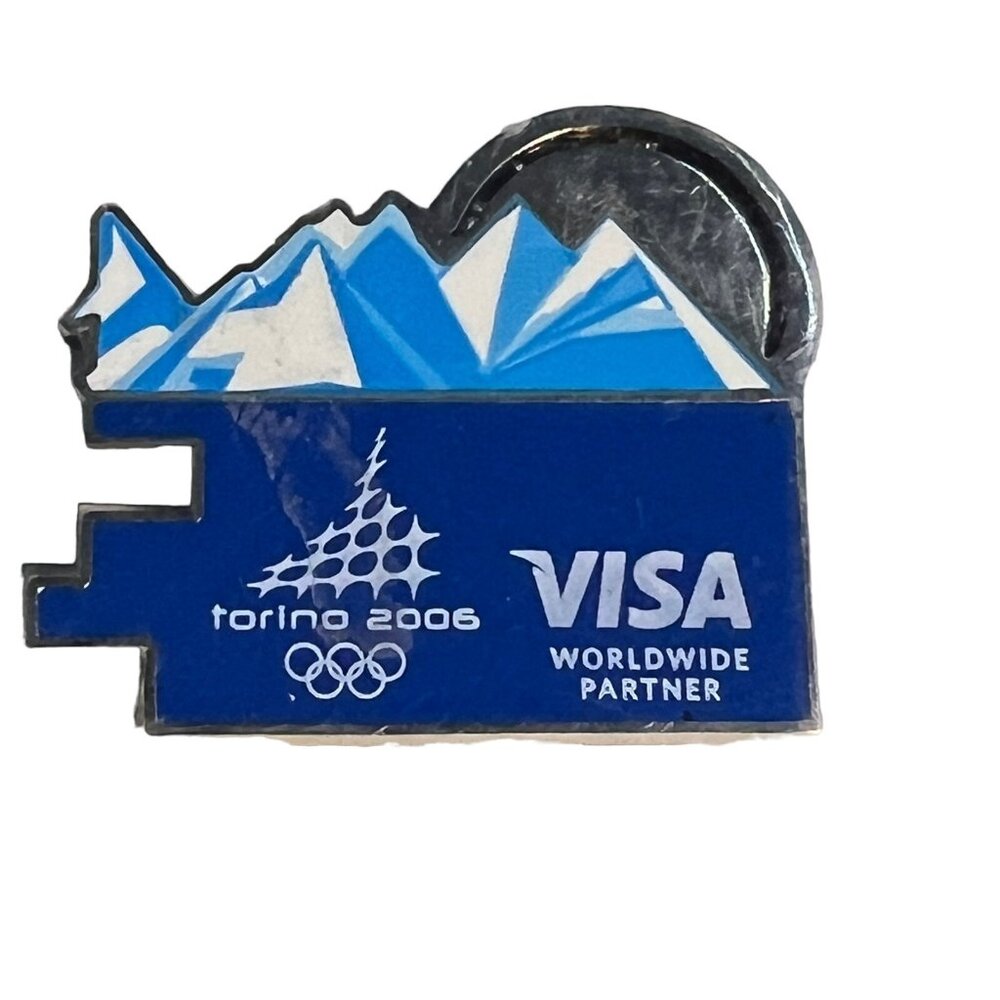 Torino 2006 Olympics Pin Winter Mountains‎ VISA Card Gift Lapel Hat